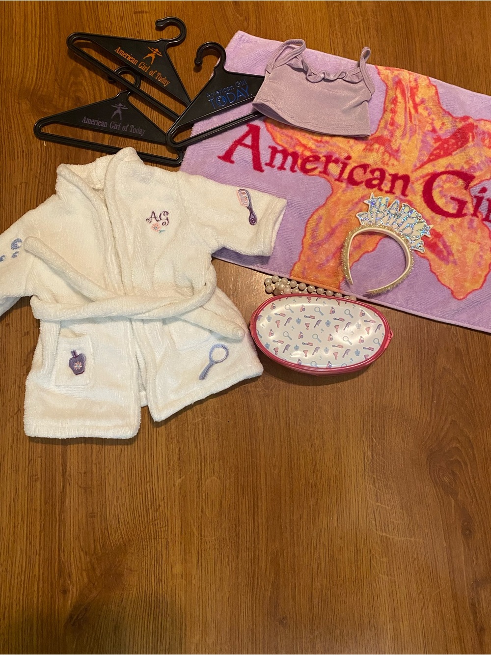Vintage 90’s American Girl Doll Clothes And Accessories- Spa, Birthday, Hangers